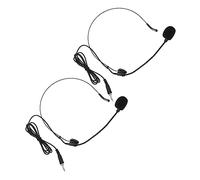 BESPORTBLE Microphone à Condensateur Noir Bruit Ensemble De 2 Microphones Montés Tête pour Amplificateur De Voix Ajustable Et Pliable Micro-Casque pour Enregistrements Streaming