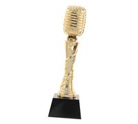 BESPORTBLE Microphone Doré Petit Format pour Concours de Chant Coupe de Récompense pour Événements de Karaoké Cérémonie et Compétition Surface Lisse et Design Musical Élégant
