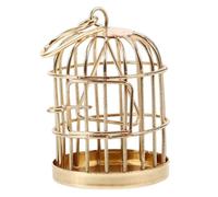 BESPORTBLE Mini Cage à Oiseaux Demi-fermée Suspendue Crochet, Modèle Décoratif en Métal Vintage pour Maison de Poupée, Accessoire Micro-Paysage Décoratif, Ornement Miniature pour Jardin