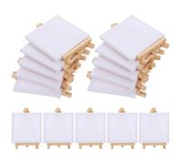 BESPORTBLE Mini Canvas Stands With Easels For Painting 15 Sets Small Blank Frames Cloth Canvas For DIY Craft Projects Suitable For Beginners