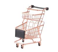 BESPORTBLE Mini Chariot de Courses Garçon Fille Rose Simulation Double Caddie à roulettes pour Jeu Dimitation et Rangement