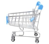 BESPORTBLE Mini Chariot de Courses Métal Miniature pour Animaux et Rangement Bureau Caddie Épicerie Créatif et Cadeau Original Bleu Ciel