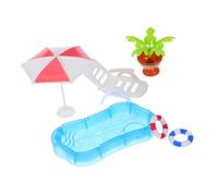 BESPORTBLE Mini De Plage Décoratif pour Maison De Poupée Chaises De Piscine Parasol Décoration De Simulation pour Jeu Garçon Fille Jouet Soi-même Affichage De Scène Réaliste