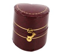 BESPORTBLE Mini Écrin à Bagues Vintage De Cœur, Boîte à Bijoux Portable Pour Femme, Rangement Compact Pour Bagues Et Petits Accessoires, Étui De Voyage Rouge Profond