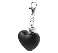 BESPORTBLE Mini Flasque en Acier Inoxydable 30 Ml de Cœur Porte-Clés Flasque de Poche Portable Noire sans Entonnoir pour Camping Activités en Plein Air et Fêtes