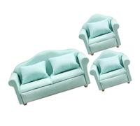BESPORTBLE Mini House Furniture Set Deep Fabric Sofa and Armchairs for Dollhouse Decoration Small Scale Miniature Sofa Model for Photo Props and Landscape Design