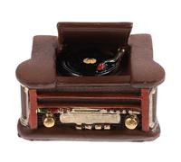 BESPORTBLE Mini House Ornament Miniature Record Player Model Retro Resin Dollhouse Accessory for DIY Scene Decoration
