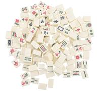 BESPORTBLE Mini Mahjong Set Portable Kit Solid Acrylic Chinese Game Tiles with Storage Box Small Lightweight Traditional Mahjong Gift for Male Friends Travel and Party Use
