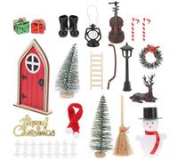 BESPORTBLE Mini Maison de Fée Décorative de Noël Modèle Miniature en Résine Accessoire pour Maison Miniature Ornement Décor pour Collection et Photo Noël
