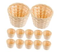 BESPORTBLE Mini Panier De Rangement En Osier - Ensemble De 36 PCS Panier Tissé En Bois Pour Fleurs Et Déco De Bureau - Panier Rond Petit Pour Organisation Et Décoration