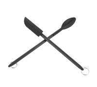 BESPORTBLE Mini Spatule Silicone pour Maquillage Cuisine Kit 2 Pièces Noir Spatule Télescopique et Cuillère pour Pot Racloir Flexible pour Crème Pâtisserie et Soins Beauté Outil Léger