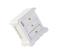 BESPORTBLE Mini Table de Chevet Bois Blanc Meuble Miniature avec Tiroir Armoire Dollhouse pour Décoration et Jeu Modèle Micro pour Maison de Poupée