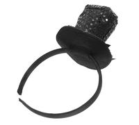 BESPORTBLE Mini Top Hat Headband Sequin Fascinator With Bow Lightweight Adjustable Hairband For Women And Teens Comfortable Cosplay Party Accessory For Halloween And Tea Parties