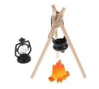 BESPORTBLE Miniature Campfire avec Accessoires de Camping Décor pour Maison de Poupée Modèle de Lampe à Kérosène et Support à Accessoires Miniatures pour Scène de Campagne