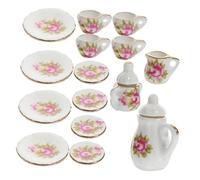 BESPORTBLE Miniature Ceramic Tea Set for Doll Houses Delicate Craftsmanship Decorative Ornament for Small House Scenes Dollhouse Kitchen Accessories and Home Decoration