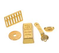 BESPORTBLE Miniature Chinese Year Ingot Model Set Portable Mini House Decoration Plastic Spring Festival Ornaments for Garden Party and Desktop