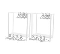 BESPORTBLE Miniature Clothing Rack with Hangers for Dolls Clothes Drying Rack for Dollhouse Decoration Creative Role Playing and Outfit Organization