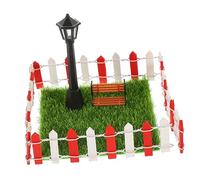 BESPORTBLE Miniature Park Chair and Realistic Street Lamp Set for Dollhouse Garden Decor with Lawn and Fence Landscaping Photo Prop for Miniature House Ornament Couleur