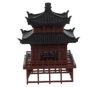 BESPORTBLE Miniature Pavilion Model for Aquarium and Garden Bonsai Decoration Detailed Ancient Chinese Architecture Figurine Compact Plastic Sculpture for Tabletop and Indoor Ornament
