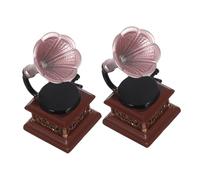 BESPORTBLE Miniature Phonograph Dollhouse Decor Retro Record Player Model Vintage Musical Instrument Accessory for Dollhouse Living and Bedroom Furniture