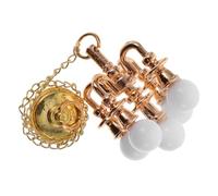 BESPORTBLE Miniature Plafonnier Doré Rond avec Boule Blanche Lampe Suspendue Imitation pour Décoration Chambre et Maison Miniature Accessoire de Modèle