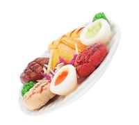 BESPORTBLE Miniature Play Kitchen Food Set with Steak Sandwich Egg and Broccoli Realistic Dollhouse Decor and Creative Display Accessories