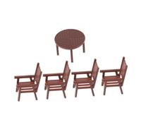 BESPORTBLE Miniature Table et Chaises pour Maison de Poupée de Mobilier de Espace Décoratif pour Scène Miniature avec Table Ronde et Chaises pour Ambiance