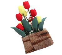 BESPORTBLE Miniature Tulip Bonsai Decoration Modèle de Fleurs Pot pour Maison de Poupée Décor de Paysage Miniature Accessoires de Collection