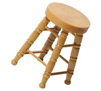 BESPORTBLE Miniature Wooden Stool for Crafts Lifelike Round Mini House Furniture Natural Wood Tiny Stool for Dollhouse Decoration and Miniature Garden Accessory