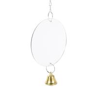 BESPORTBLE Miroir pour Cage à Perroquet Clochette Miroir à Oiseaux Rond 10 Cm Accessoire Divertissant et Résistant pour Oiseaux de Compagnie