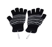 BESPORTBLE Mitaines Chauffantes USB Électriques Demi-doigts en Tissu Doux Noires, Chauffe-mains Rapides, Unisexe, pour Sports D'hiver et Activités Plein Air
