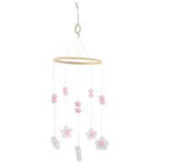 BESPORTBLE Mobile de Berceau Suspendu pour Chambre D'garçon et Filles Boules en Laine et Fleurs en Bois, Décoration Simple et Chaleureuse pour Magasins de Vêtements