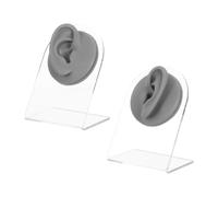 BESPORTBLE Modèle D’Oreille en Silicone Gris 2 Pièces Réaliste pour Entraînement au Piercing Présentation de Bijoux Apprentissage Acupuncture Moule Flexible D’Anatomie Humaine