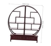 BESPORTBLE Modèle De Support Meuble Étagère Ronde Accessoire De Disposition Bac à Sable Étagères Murales Décoratives Miniatures Mini-vitrine Brun