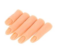 BESPORTBLE Modèle Pratique du Nail Art de Main D'entraînement en Silicone 5 Pièces, Toucher Doux Formation des Doigts pour Ongles Articulations Flexibles