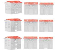 BESPORTBLE Modèles De Villas De Simulation 10 Pièces Décoration De Micropaysage Accessoires De Photographie Style Occidental Bricolage De Jardinage Décoration De Scène Modèle De Construction DIY