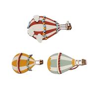 BESPORTBLE Montgolfière en Bois 3PCS Décoration Murale pour Playrooms et Fêtes Saisonnières, Bordures Lisses, Style Bohème Moderne, Ornements Muraux pour Familles