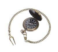 BESPORTBLE Montre de Poche Vintage avec Chaîne Détachable Cadran à Chiffres Romains Boîtier Élégant Métal Bronze Montre Rétro pour Hommes et pour Fête des Pères et Occasions Spéciales