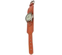 BESPORTBLE Montre Rétro en Cuir Véritable Orange Fonction de Chronométrage Précis pour Dame Adaptée aux Occasions Décontractées de Noël