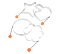 BESPORTBLE Moule à Œufs en Acier Inoxydable 4 Pièces pour Cuisson la Poêle Four, Anneaux à Œufs Multifonctions pour Omelettes Créatives et Petit-déjeuner Original