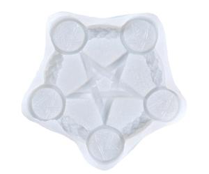BESPORTBLE Moule Plateau de Coulée en Silicone pour 5 Chandeliers, Forme Pentagramme, Nettoyage Simple, Utilisation en