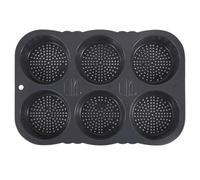 BESPORTBLE Moule Silicone 6 Cavités Antiadhésif pour Hamburger, Outil Cuisine Polyvalent pour Cuisson de Pains et Gâteaux, Moule Pratique pour Usage Domestique et Pâtisserie