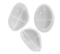BESPORTBLE Moules à galets en époxy en silicone, lot de 3 pièces blanches, légers et flexibles, forme galet, pour création de porte-clés et carillons éoliens faits main