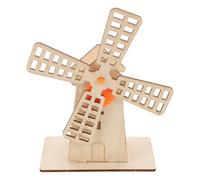 BESPORTBLE Moulin À Vent À Manivelle pour Enfants Kit De Moulin À Vent en Bois Jouets De Construction 3D Maison en Bois Faite À La Main