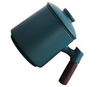 BESPORTBLE Mug à Thé en Céramique 400 Ml Vert avec Infuseur et Couvercle, Lot de 3 Set de Set de Tasses à Café avec Anse en Bois, Compatible Usage Bureau et Maison, Mug Infusion Facile