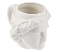 BESPORTBLE Mug en Céramique Blanc Sculpté Tête de David, Tasse à Café et Tasse à Eau 1 Pièce, Design Statue Grecque Antique, Poignée Confortable, Usage Maison et Bureau, Mug David Sculpture