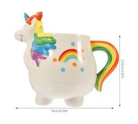 BESPORTBLE Mug Licorne en Céramique 450 Ml Mug Arc-en-Ciel pour Café et Thé Tasse à Boisson Chaude Motif Dessin Animé pour Femme Usage Maison et Bureau