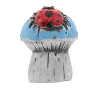 BESPORTBLE Mushroom Statue Resin Garden Decor Hand Painted Outdoor Figurine for Lawn Balcony Flower Pot Bonsai Landscape Ornament