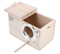 BESPORTBLE Nichoir pour Perruches Ondulées en Bois Naturel, Petite Cage D’élevage avec Espace Isolé, Adapté aux Calopsittes et Inséparables, Accessoire pour Cage à Oiseaux Intérieur