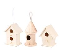 BESPORTBLE Nid Doiseau en Bois Brut Nid Doiseau en Pin Ensemble De Nichoirs Lit pour Oiseaux Décoration De Nichoir Accessoires pour Oiseaux Dextérieur